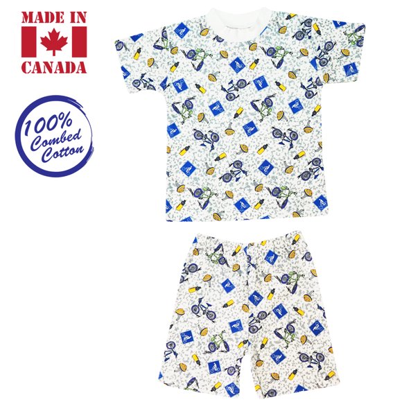 Exian Vals Kids 2-Piece, T-Shirt & Elastic Shorts, 10 Years, Bicycles