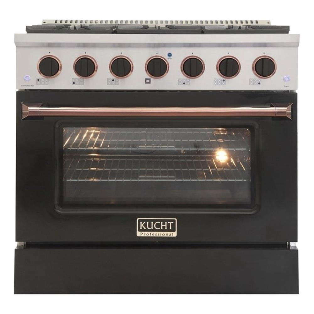 Pemberly Row 36" 5.2 cu. Dual Fuel Range Natural Gas in Rose Gold Handle