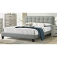 thumbnail image 6 of Eastern King Size Polyfiber Tufted Platform Bedframe in Grey (No Box Spring Needed for Master Bedroom), 6 of 9