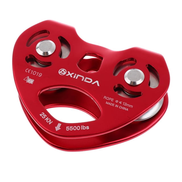 Rojo durable de la polea 25KN de la velocidad del cable de alambre de la tirolina de la escalada en roca rojo Sharpla Polea de la línea con cremallera