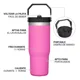 thumbnail image 2 of Vaso Térmico De 30oz Acero Inoxidable&nbsp;con Popote Y Asa, 2 of 7