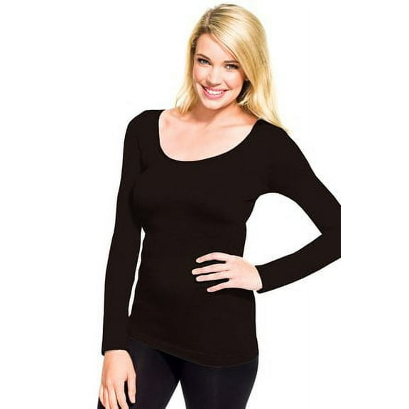 Skinny Tees Long Sleeve Scoop Neck Top 106