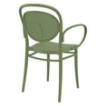 thumbnail image 2 of Luxury Commercial Living 33.5" Olive Green Stackable Outdoor Patio XL Arm Chair, 2 of 6