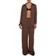 thumbnail image 2 of Conjuntos Casuales de Mujer para Estar en Casa, Camisas de Larga con Botones y Pantalones de Pierna , Chándal Marrón Oscuro L, 2 of 9