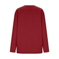 thumbnail image 6 of TKLPEHG Women's Winter Warm Fleece Lined Tops Solid Color Casual Crewneck Sweatshirt Pullover Loungewear Tunic Tops (Wine,L), 6 of 7