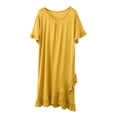 thumbnail image 3 of SROBPTY Womens Nightgowns Solid Short Sleeve Crew Neck Sleepshirts, 3 of 5