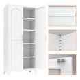 thumbnail image 5 of 71'' Tall 2-Door Metal Storage Cabinet with Adjustable Shelves - White (Corrosion-Resistant, Multi-Room Use), 5 of 9