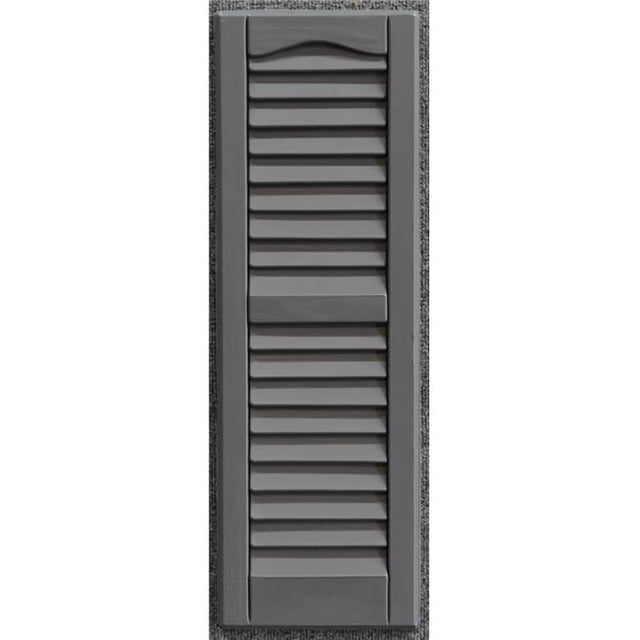 9 x 36 in. Louvered Exterior Decorative Shutters, Gray