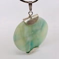 thumbnail image 5 of Wavy Hemimorphite Sterling Silver Disc Dangle Pendant 1 3/4" Long | Aqua/Green |, 5 of 10