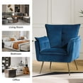 thumbnail image 3 of Classic Accent Chair Tufted Cushion Velvet Armchair Home Living Room Adult Blue, 3 of 9
