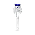 thumbnail image 5 of Angara Natural 1.45 Ct. Tanzanite with Diamond Three Stone Ring in 14K White Gold for Women (Ring Size: 11.5), 5 of 11