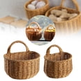 thumbnail image 3 of Wicker Hanging Storage Baskets, Hanging Storage Wicker Baskets, Wall Mounted Woven Hanging Basket, Wicker Small Basket With Handle, Small Basket Organizer For Small Items, 1Pc(Brown,6.7x5x5.9"), 3 of 6