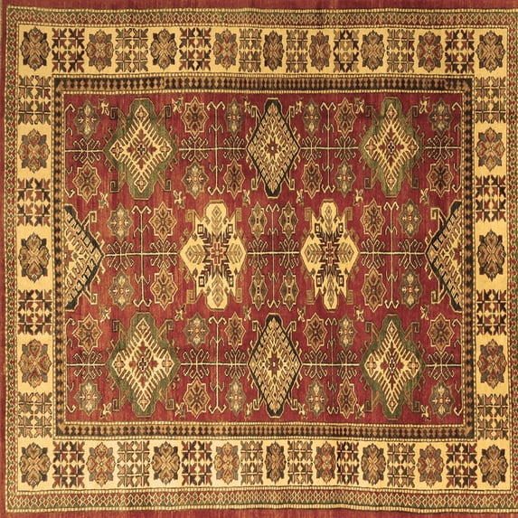 Ahgly Company Indoor Square Persian Brown Traditional Area Rugs, 5' Square