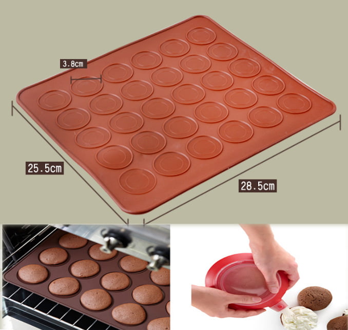 DIY Silicone Macaroon Pastry Cake Cookies Muffin Baking Sheet Mat Mould Mold GA 
