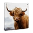 thumbnail image 3 of Stupell Industries Long Horn Highland Cow Portrait Animals Painting Wrapped Canvas Canvas Art Print Wall Art, 24 x 24, 3 of 7