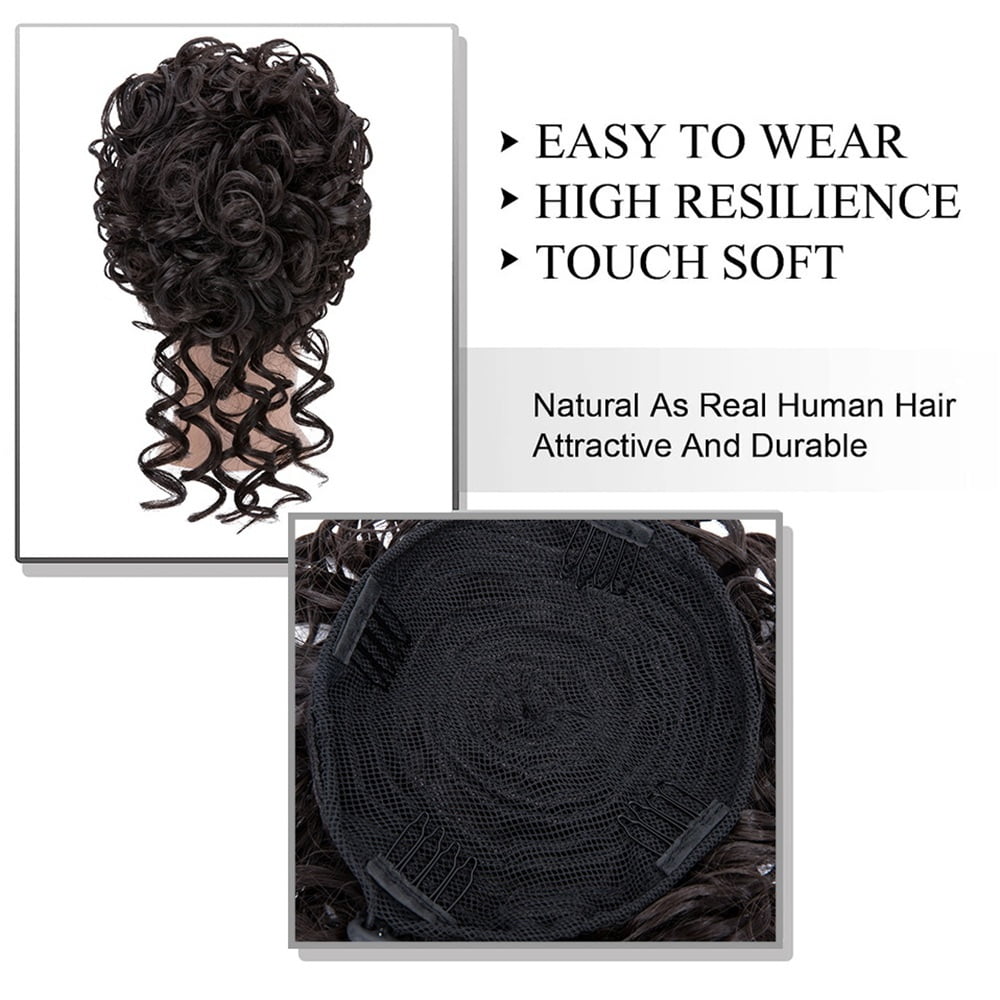 Messy Curly Hair Bun Scrunchies Extensions Synthetic Drawstring Ponytail Updo Hair Pieces for Women