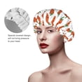 thumbnail image 4 of Kdxio Carrot Print Shower Cap for Women,Elastic and Reusable,Double Waterproof Layers Bathing Hat, 4 of 9