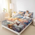 thumbnail image 4 of Feelyou White Pelicans Kids Full Size Sheets, Beach Ocean Animal Bed Sheets, 4 Pieces, 4 of 7