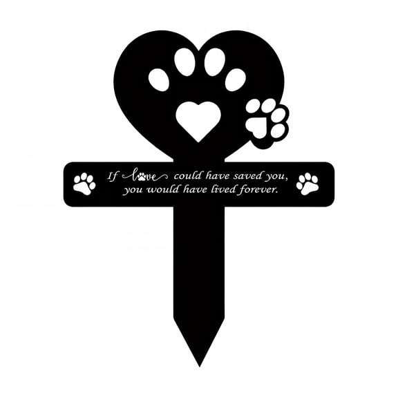 LAMIRO Personalized Pet Cat Dog Memorial Grave Marker Metal Garden,Pet Loss Memorial Cross Stake Paws Cat Dog Memorial Plaque for Outdoors Dog Cat Tombstone Cemetery Grave Decoration
