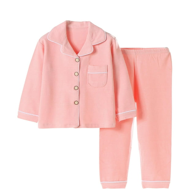 Gubotare Pyjamas pour Enfants Little Pyjamas pour Grandes Filles Pyjamas à Manches Longues Pyjamas (Rose, 9-10 Ans)