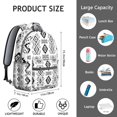 thumbnail image 6 of Boho Tribal Daypack for Students - Vintage Print Backpack with 17" Laptop Sleeve, Large Capacity for School Essentials, Water-Resistant Oxford Fabric, 6 of 6