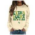 thumbnail image 2 of St. Patrick's Day Sweatshirts for Women Shamrock Sweatshirts for Women Oversized Saint Patty's Pullover Tops Green Shirts for Women Irish Gift Casual Loose Long Sleeve Fit Tops(Beige,L), 2 of 6