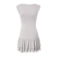 thumbnail image 4 of Womens Mini Dress - Double Layered Ruffle Hem Ruched Tiered Skirt, Sleeveless Bodycon Tank Dress, Polyester Material, S-L Sizes, 4 of 5