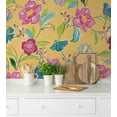 thumbnail image 5 of NextWall Cantaloupe Painterly Floral Peel and Stick Wallpaper, 5 of 7