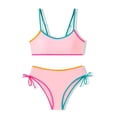 thumbnail image 4 of Zylarhe Girls Swimsuit Girls Two Piece Bikini Swimsuit Adjustable Shoulder Straps Color Block Design Bathing Suit for Teens and Youth Pink 9-10 Years, 4 of 4