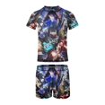thumbnail image 4 of Jujutsu Kaisen Boys Rash Guard Set 2 Piece Swimsuits Short Sleeve Bathing Suits with Trunks, 4 of 7