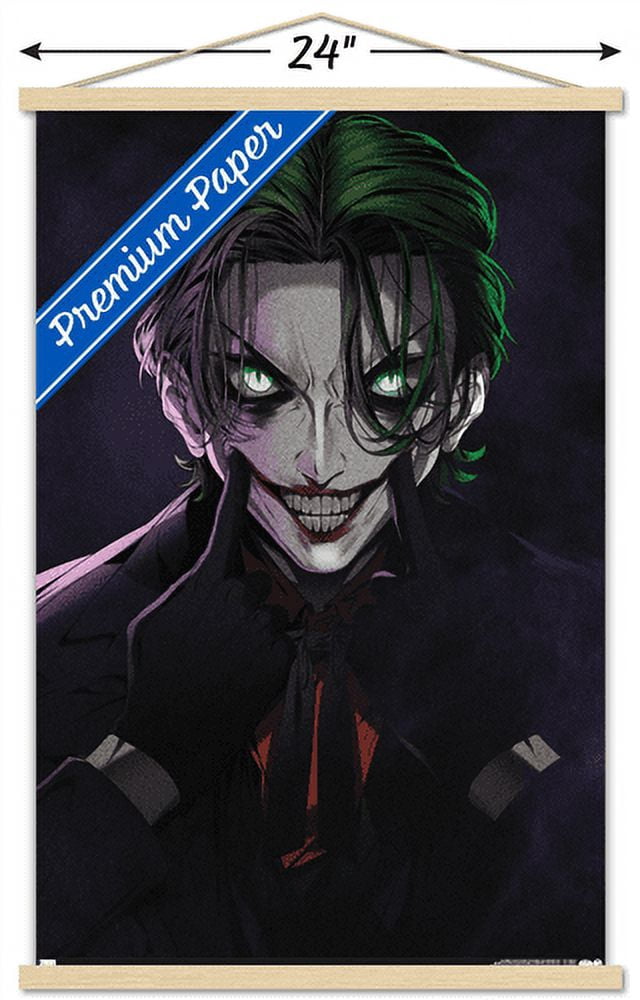 DC Comics - The Joker Anime - Smile Wall Poster with Wooden Magnetic Frame, 22.375" x 34"