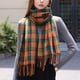 thumbnail image 3 of Bufanda para mujer, bufanda de invierno a cuadros, cálida y acogedora, chal de gran tamaño, bufandas de invierno para mujer, bufanda de invierno con tacto de cachemira, 3 of 5
