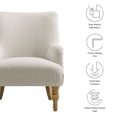 thumbnail image 3 of Armchair Chair, White, Fabric, Living Room Lounge Cafe Lobby Hospitality Restaurant, Modern Contemporary, HB37501, 3 of 9