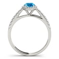 thumbnail image 6 of 1.75 Ct Diamond & Oval Shaped Blue Topaz Engagement/Wedding Ring - 10K Gold, 6 of 8