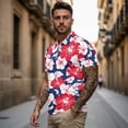 thumbnail image 2 of KUIFORTI Funny Couple Golf Shirts Couple Golf Matching Outfits Red Hibiscus Flower Quarter Zip Mens Hawaiian Shirt Suitable for Outdoor Sports Breathable Fabric Quick Dry, 2 of 5