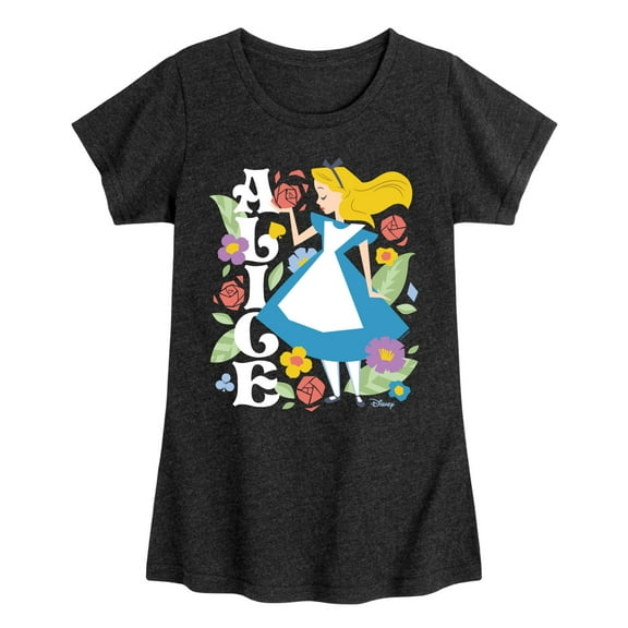 Disney - Alice In Wonderland - Alice Botanical - Toddler & Youth Girls Short Sleeve Graphic T-Shirt
