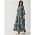 thumbnail image 2 of Printed Crew Neck Viscose Maxi Dress, 2 of 7