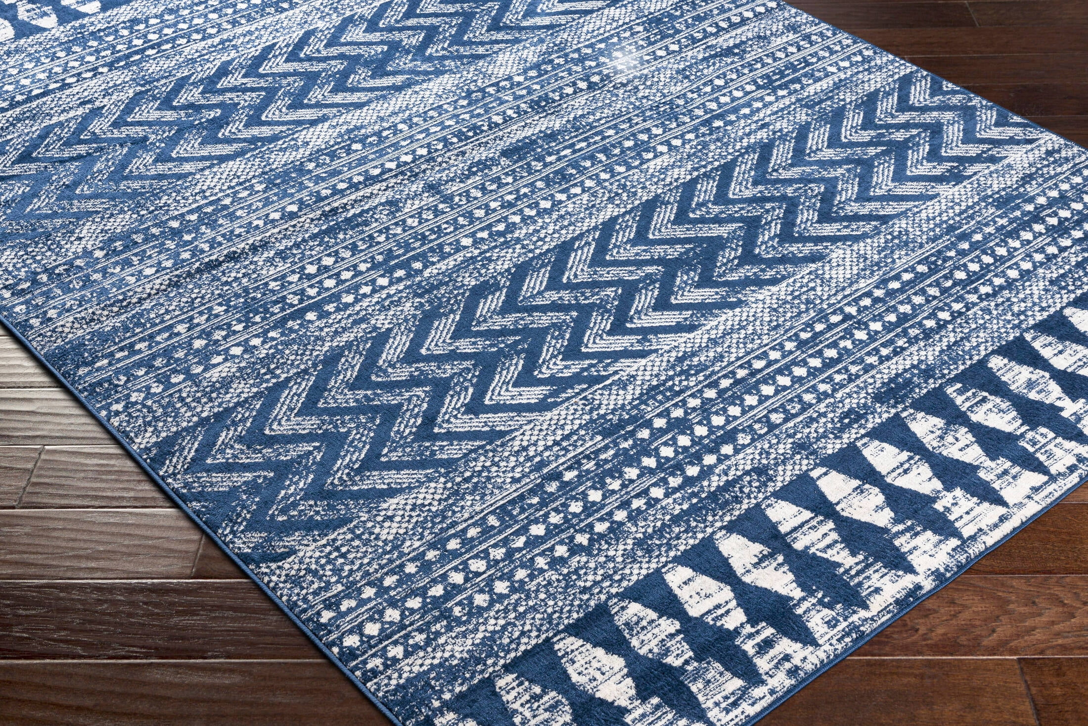 Livabliss Roma Global Tribal Area Rug,8'11" x 12'3",Deep Blue
