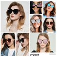 thumbnail image 4 of Gafas de sol LYZOIT Oversize con montura de ojo de gato para mujer, paquete de 2, negro y marrón, 4 of 5