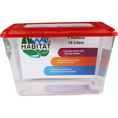 Small World Habitat – Portable Clear and Transparent Plastic Tank – Excellent for Small Critters and Creatures – Easy to Clean & Handle – 4 Gallon