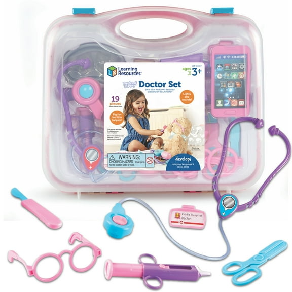 Learning Resources Pretend & Play Doctor Set Pink - Medical  Kit for Kids, Ages 3 