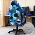 thumbnail image 4 of Xixirimido Gaming Chair Cover with Armrest Covers 3D Printed Stretch Removable Racing Computer Chair Slipcover Set Washable 4 Pieces, Abstract Geometric Blue, 4 of 8