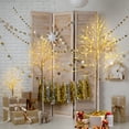 thumbnail image 3 of Gymax 5 FT Pre-lit White Birch Tree Artificial Twig Birch Tree Christmas Decor, 3 of 10