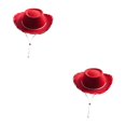 thumbnail image 1 of Sombrero de vaquero Jumpingount fieltro con cordón de viento para el sol 2piezas Rojo, 1 of 1