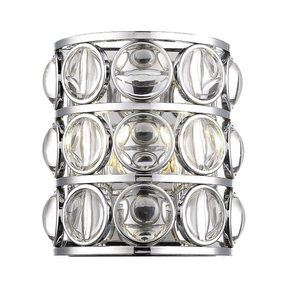 Z-Lite Eternity 2 Light Clear Crystal Iron Wall Sconce in Chrome