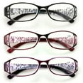 thumbnail image 2 of 3 Pairs Women Flower Temple Floral Readers - Fashion Reading Glasses  - Black Maroon Purple, 2 of 4