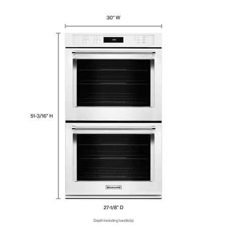 KitchenAid - 30" Built-In Double Electric Convection Wall Oven - White