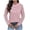 Pink, variant on Inleife Womens Shirts Women's Long Sleeve Summer Round Neck Sexy Casual Tops Regular Blouse Button Tops