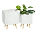 thumbnail image 3 of DecMode 11 In. Planter, MGO, White, 2 - Pieces, 3 of 9
