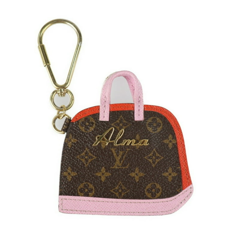 Authenticated Used LOUIS VUITTON Louis Vuitton Pochette Cle BB Alma  Keychain M66181 Monogram Canvas Leather Brown Pink Red Gold Hardware Bag  Charm 